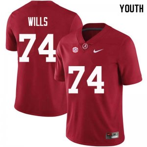 NCAA Youth Alabama Crimson Tide #74 Jedrick Wills Stitched College Nike Authentic Crimson Football Jersey HR17C40MT